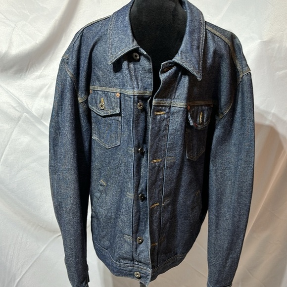 Guess Vintage Denim Blue Jean Trucker Jacket Size XXL - Picture 1 of 10